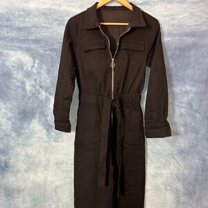 Black zip jumpsuit - size small